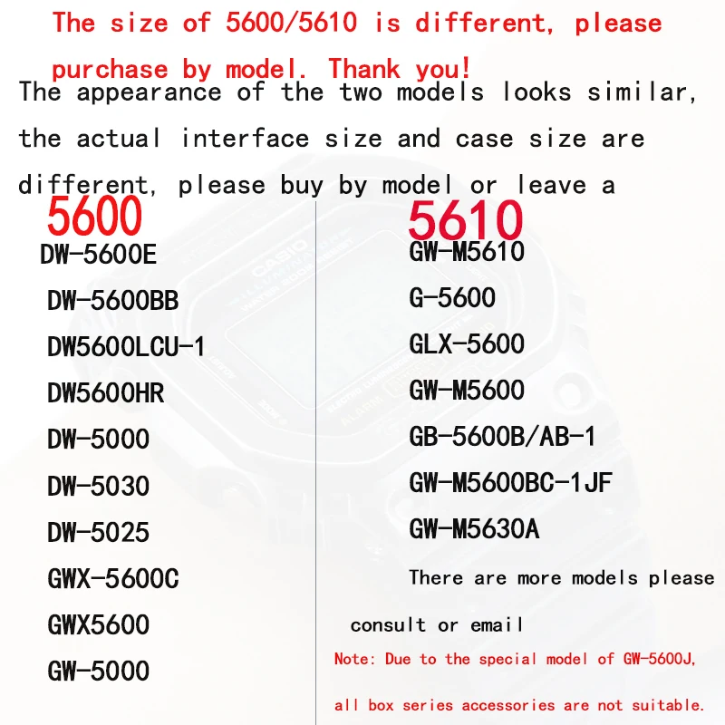

316L stainless steel strap watch case ladies DW5600 GW-M5610 GW-B5600 watch accessories for Casio G-SHOCK metal strap men band