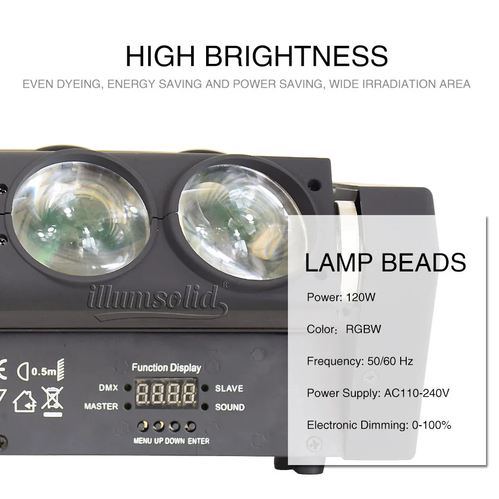 Светодиодный сценический светильник т 8x12 Вт с вращающейся подвижной головкой