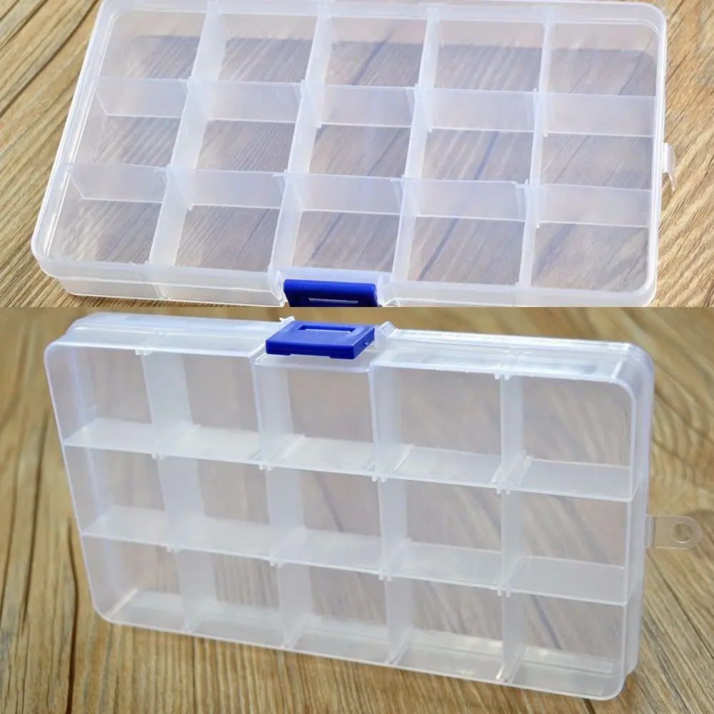 

24Slots Beads Adjustable Craft Plastic Transparent Jewelry Storage Box