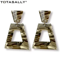 totasally chic earrings for women fashion textured acrylic latter geometric big drop earrings lady party earrings dropshipping