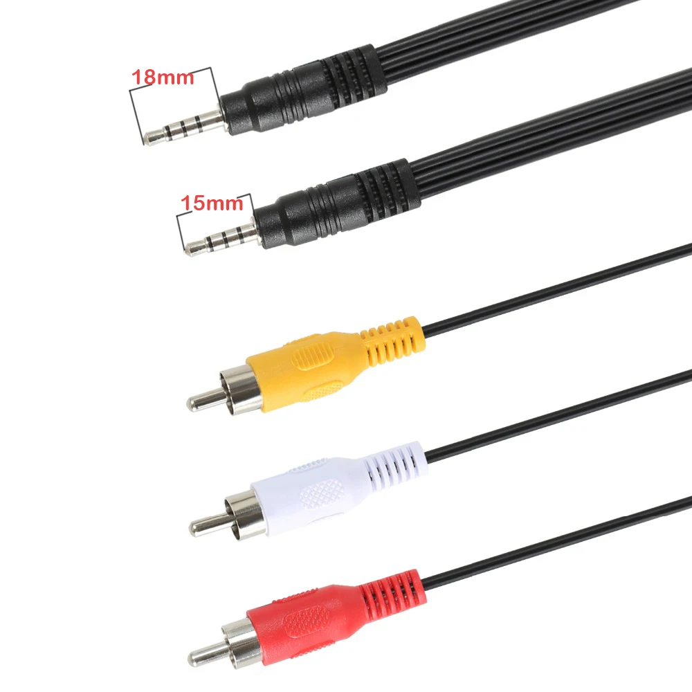 15 мм/18 мм 3 5 разъем для RCA AV кабель аналоговый аудио видео адаптер спутникового ТВ