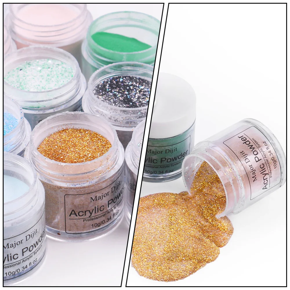 

1 Set Nail Glitter Powder Nail Crystal Powder and Liquid Kit Nail Art Supplies