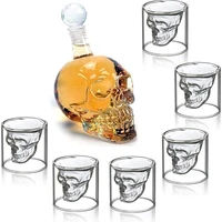 transparent skull glass wine decanterwhiskey skull shot glassesskeleton wine glass for bar family halloween decoration mug