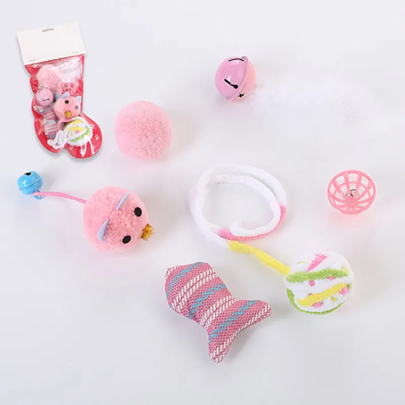 Плюшевые игрушки для кошек с колокольчиками и перьями интерактивные вращающиеся