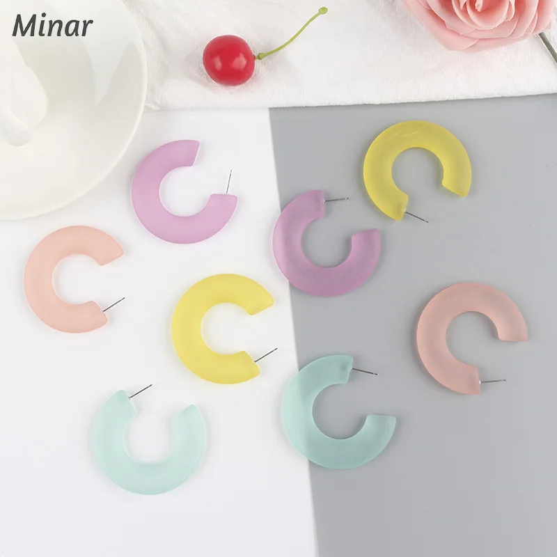 Акриловые серьги-кольца с лимоном и желтым люцитом летние цветного фруктового