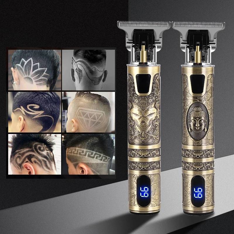 

2021 T9 Hair Clipper Professional Electric Trimmer Barber Shaver Beard 0mm For Men USB LCD Display Hair Cutting Machine