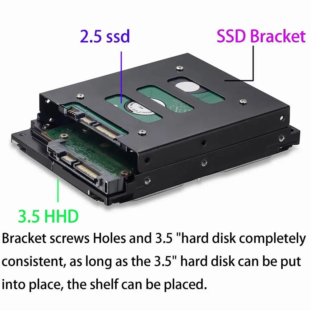 Полезный металлический монтажный адаптер 2 5 дюйма с SSD HDD на 3 док станция 8 винтами
