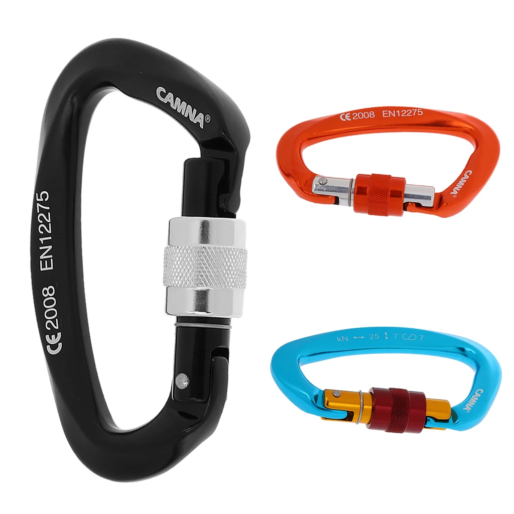 

25KN D-ring Screw Locking Safety Rock Climbing Carabiner Outdoor Rappelling