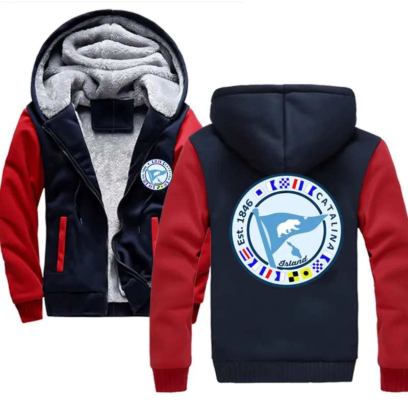 Catalina Island California Magnet Hoodies Man Fleeve Casual Sweatshirt Thicken Warm Coat male Outerwear Jacket Plus Size 5XXXL