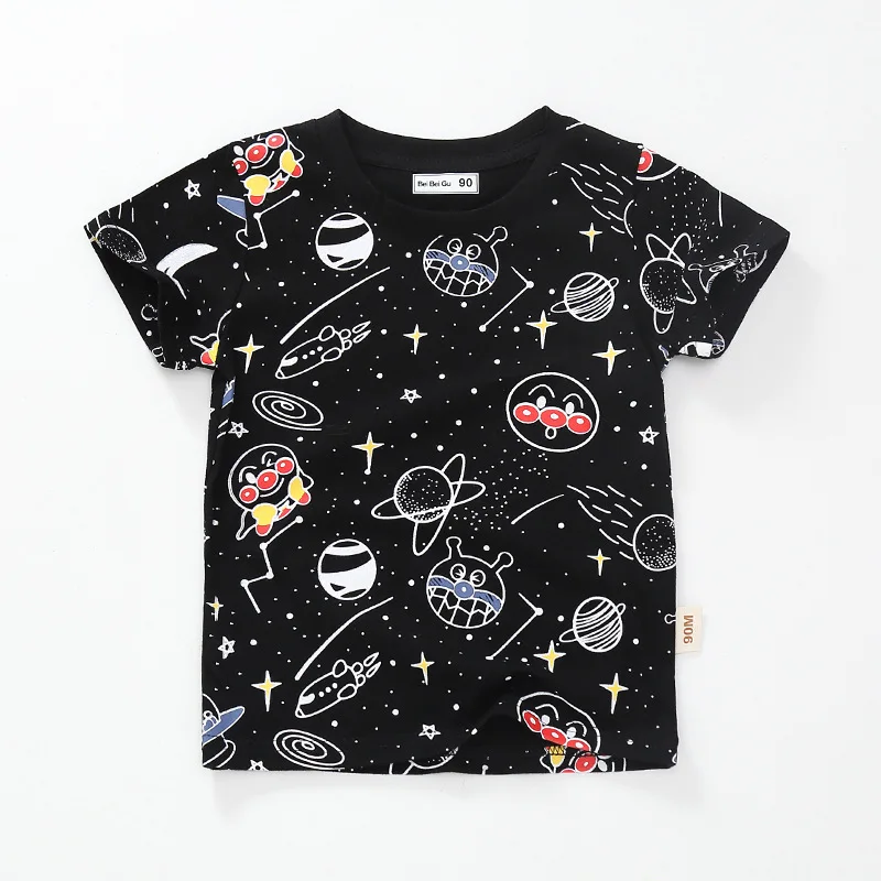 Детская Хлопковая футболка с коротким рукавом принтом звездного неба|Тройники| |