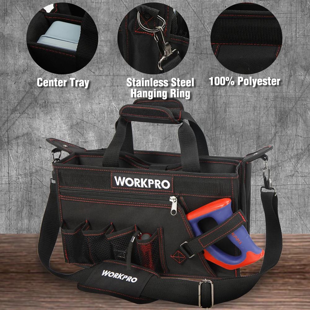 Сумка для инструментов WORKPRO 600D водонепроницаемая с поддоном центра|Сумки
