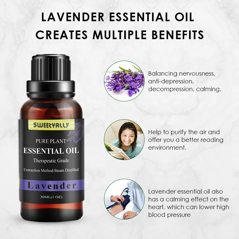 Сладкий 30 мл чистые эфирные масла массажный увлажнитель чайное дерево Лаванда