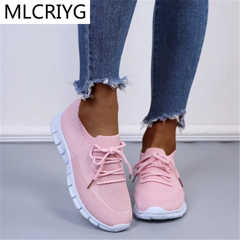 

Женские сетчатые кроссовки без шнуровки, легсветильник дышащие кроссовки на платформе, Удобная Повседневная модная нескользящая обувь на ...