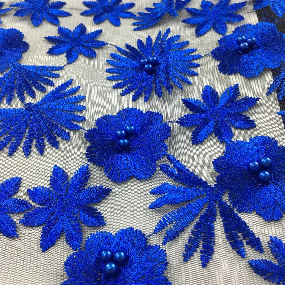 Hot Sale French Swiss Beads Tulle Lace Fabric With Pearls African Nigeria Floral Pattren Net Fabrics For DIY Women Dresses | Аксессуары