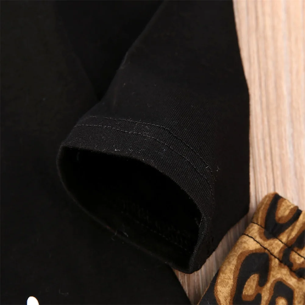 Fashion Toddler Baby Kids Girl Clothes T-shirt Top Letter & Leopard Flared Pants Trousers Outfits Sassy Little Soul Outfit 2019 |