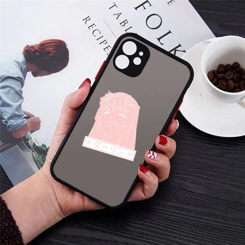

Sexy anime girl Two zero lovely Pink Phone Cases matte transparent For iphone 7 8 11 12 plus mini x xs xr pro max cover