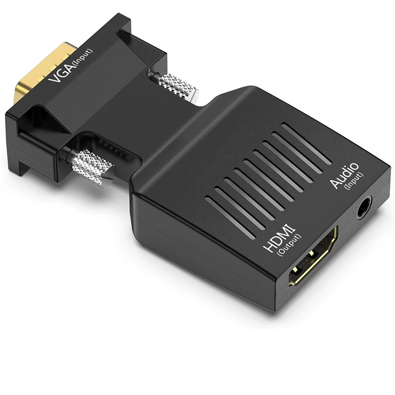 Adaptador VGA a HDMI, con salida de Audio/vídeo de 1080p, convertidor VGA...