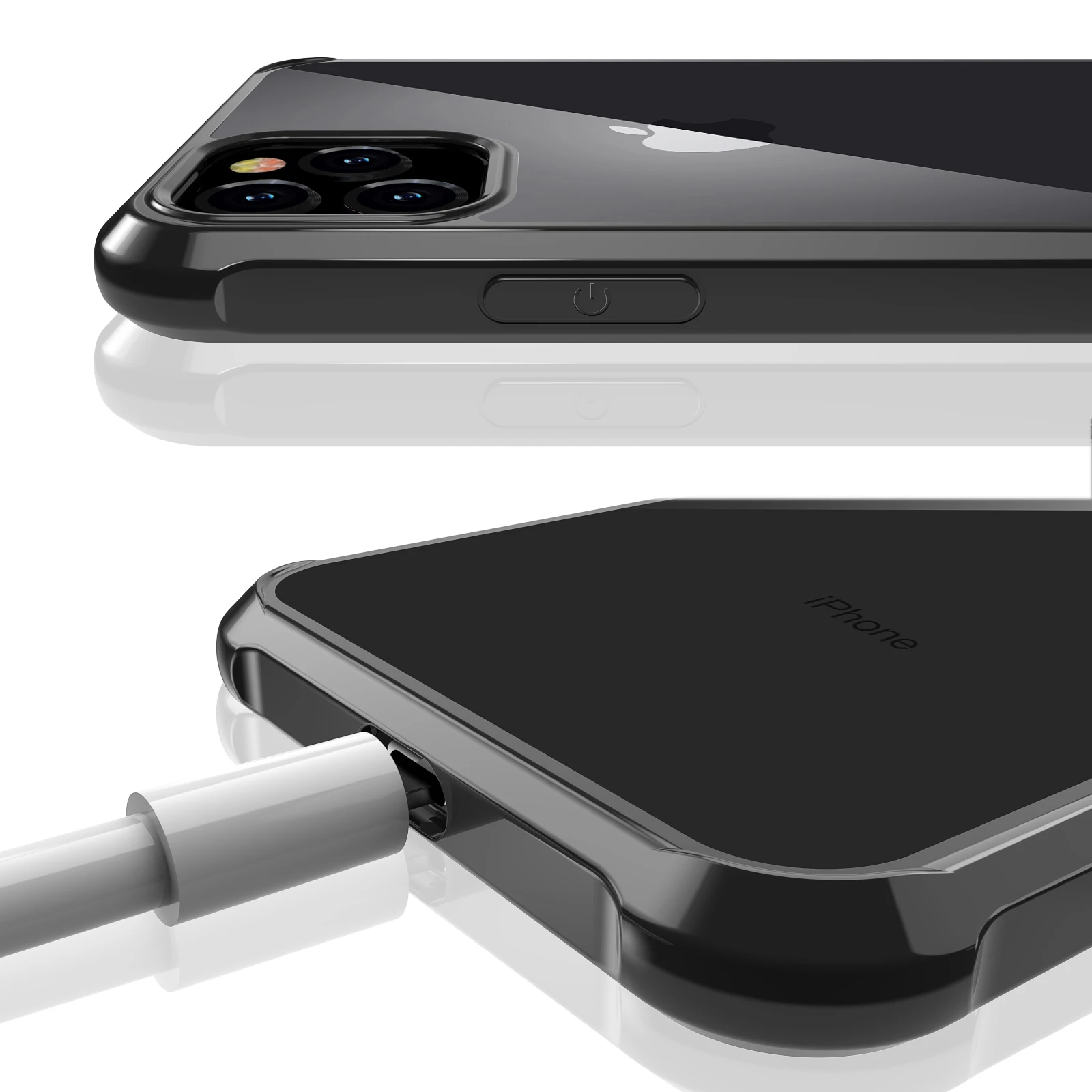 Для нового Apple iPhone 11, для iPhone 11 Pro Max чехол противоударный на 360 градусов прозрачный защитный мягкий ТПУ+ жесткий пластиковый чехол из поликарбоната