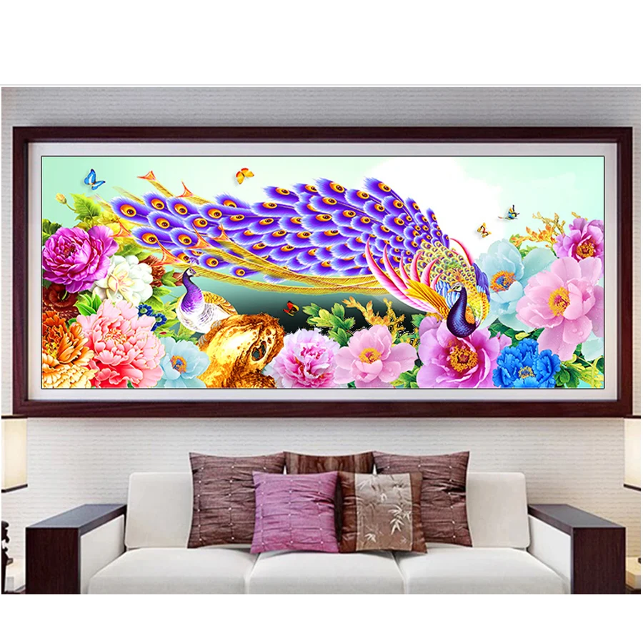 Картина из страз &quotПавлин&quot 5d &quot сделай сам Цветок искусственная вышивка