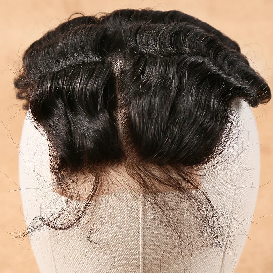 Wigirl волосы бразильские кружева Закрытие 4*4 глубокая волна средняя часть стиль с