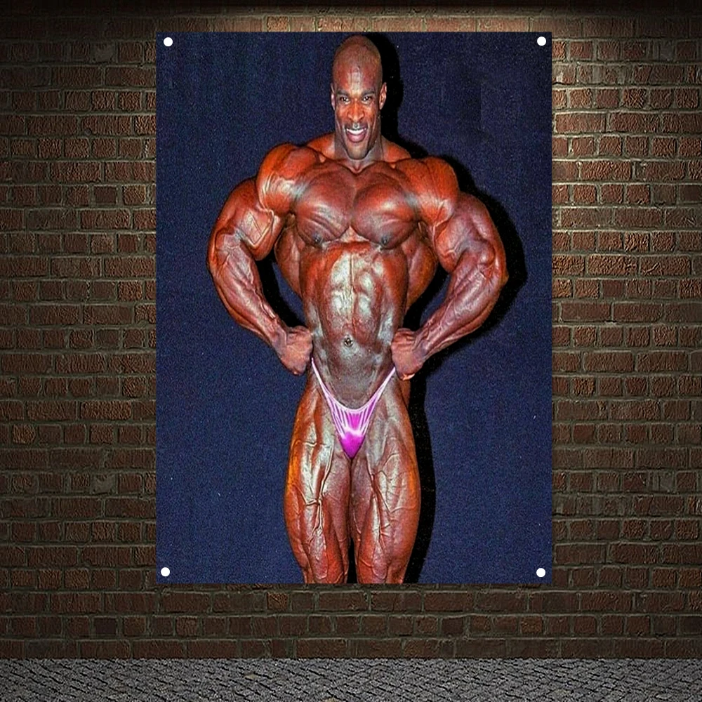 

Inspirational Poster Tapestry 4 Grommets Custom Flag Stadium Gym Wall Decor Man Muscular Body Workout Banner Wall Hanging D4