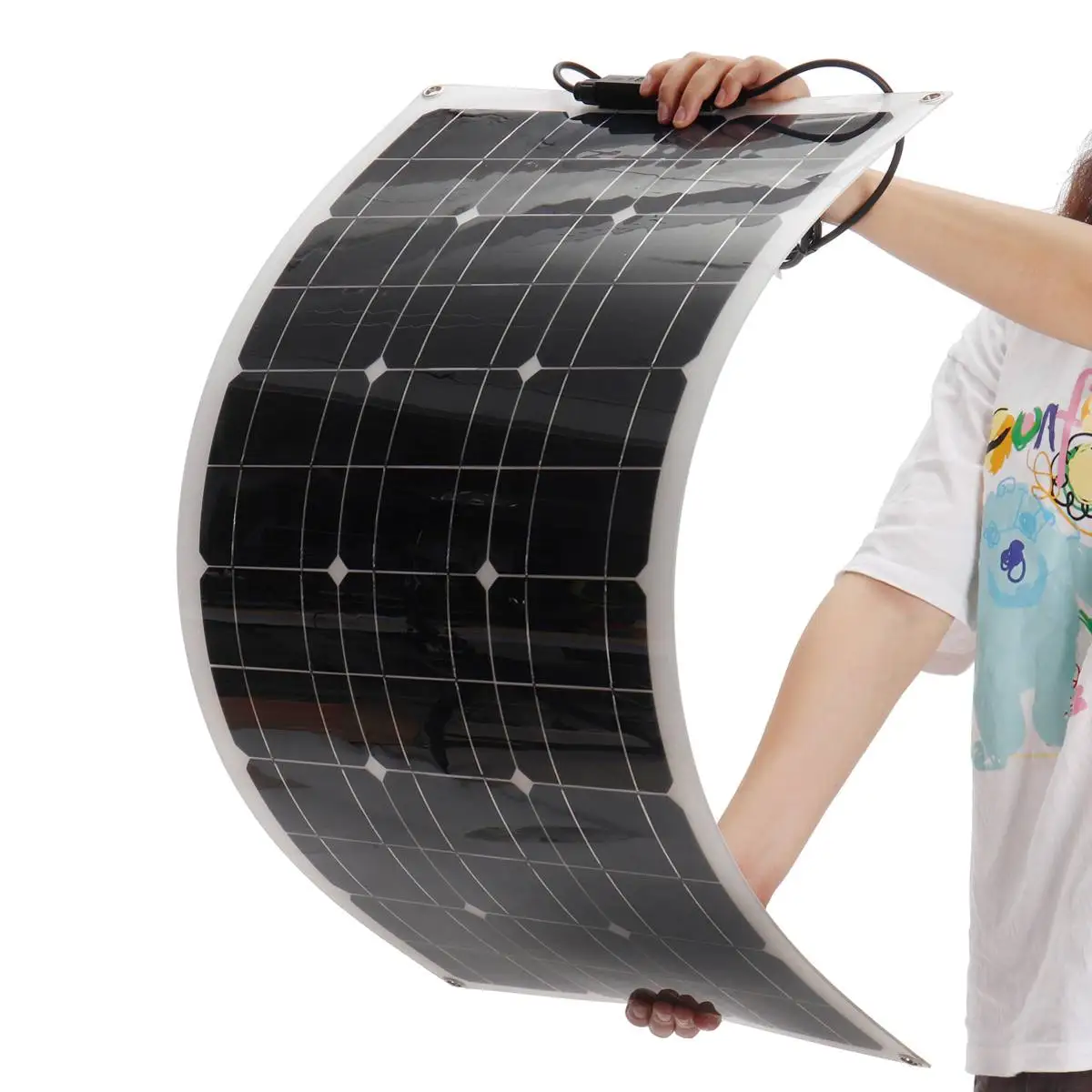 

100w 200w Flexible Solar Panel Kit Complete High Efficiency 50A PWM Controller for RV/Boat/Car/Home 18V Battery Charger