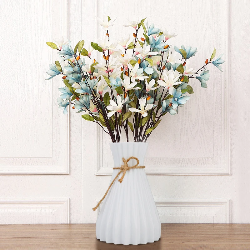 

Vase decoration household plastic vase white rattan new waist vase crafts vase decoration home flower girl basket for wedding