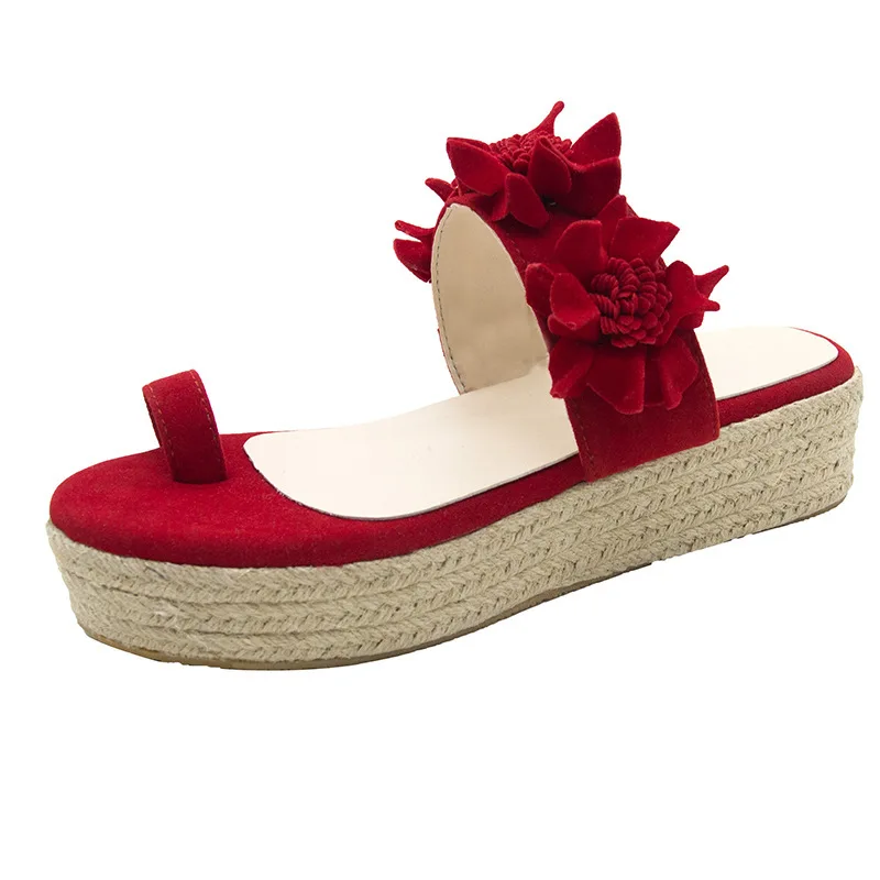 

Women Platform Sandals Casual Daily Flower Slip On Platform Sandals Slippers Beach Dress Flat Shoes Dropshipping Female Snadals