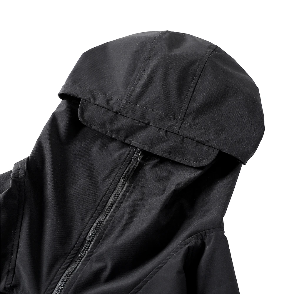 Мужская ветровка Techwear Анорак Японская уличная одежда карманов Черная куртка с
