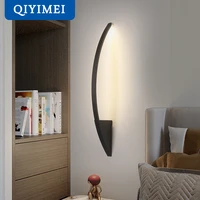 led wall lamp for bedroom living room black white color indoor lamp ac85 260v dropshipping lighting fixture iron scone lamps