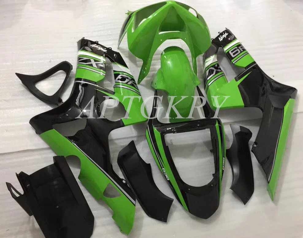 

New ABS Motorcycle Fairing Kits Fit For Kawasaki Ninja ZX6R 636 ZX-6R 2003 2004 03 04 Bodywork Set Green Black