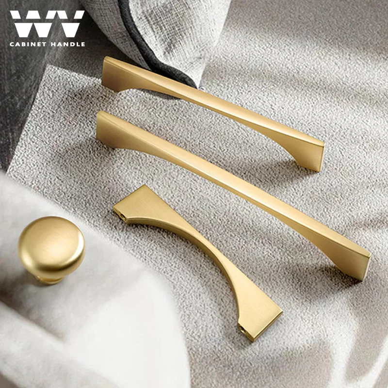 

WV American Cabinet Handles 96mm 128mm Brushed Gold Cupboard Door Pulls Drawer Knobs Zinc Alloy Furniture Handles Hardware 9009