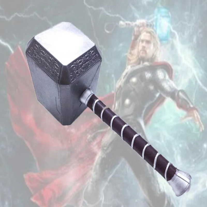 

1:1 Thunder Hammer Cosplay Figure Weapons Model Kids Gift Movie Role Playing Safety PU Material Toy Cosplay Hammer Porps 43cm