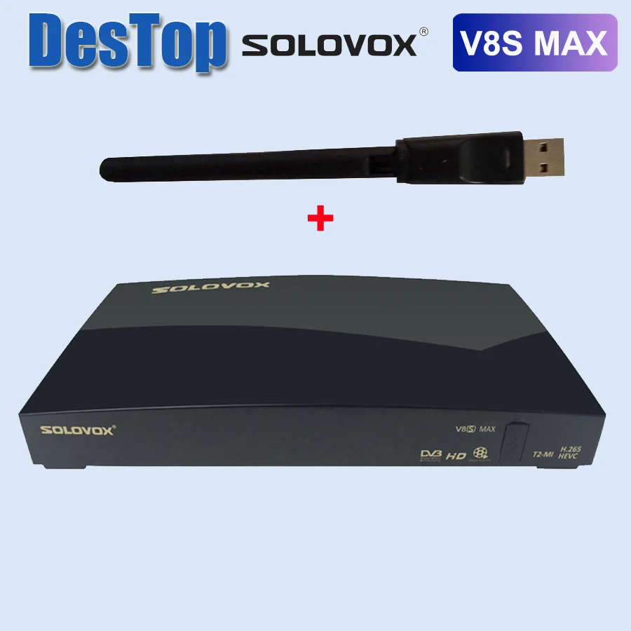 SOLOVOX V8S MAX FHD ALI3521 спутниковый ТВ приемник Поддержка USB WiFi YOUTUBE Xtream H.265 T2 MI декодер Max