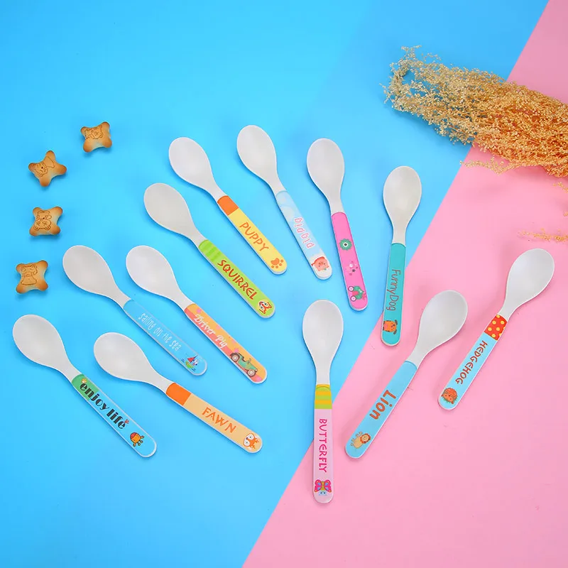 

Creative Bamboo Fiber Scald-proof Feeding Spoon Complementary Food Tableware for Children Goods for The Kitchen Gadget Food.8z