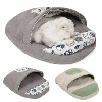 kawaii cat nest winter warm cat sleeping bag washable machine cat bed cave with pillow comfortable pet mat dog nest cushion