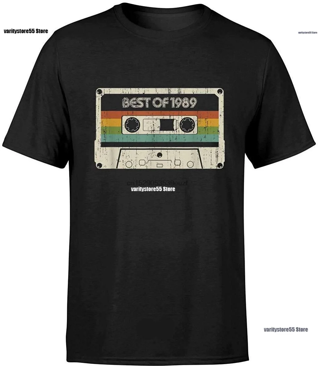 

2021 new arrival best Selling Vintage Beste Van 1989 30th Verjaardag Cassette T-shirt Mannen Vrouwen Top Korte Mouwen Tee Shirt