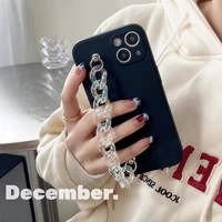 luxury clear crystal bracelet wrist chain square phone case for iphone 11 12 13 pro x xr xs max 7 8 plus se 2020 soft cover etui