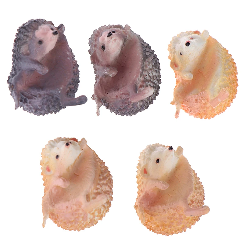 

3pcs Capsule Toys Cute Pets Mini Hedgehog Glass Gashapon Figures Desktop Kids Toy