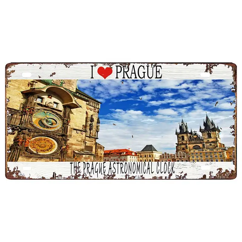

30X15CM Welcome To Prague Plaque Metal Vintage Retro Poster Decorative Signs For Wall Art Home Travel Souvenir Decor DC-0958A