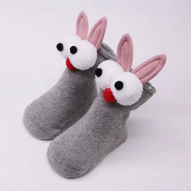 Теплые Зимние флисовые плотные носки для маленьких девочек мягкие милые детские