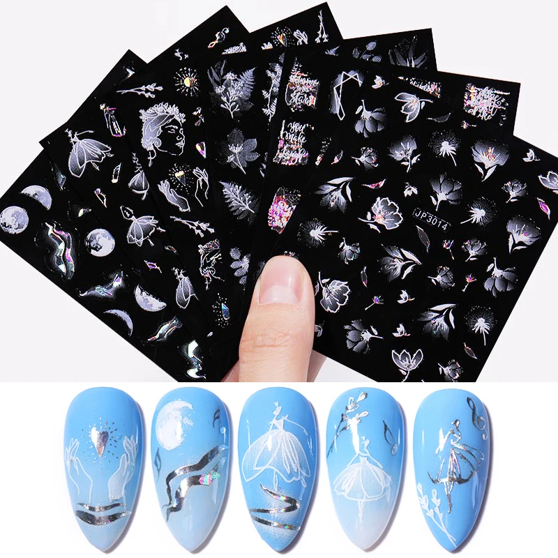 1 лист 5D наклейка для ногтей с лазерным эффектом|Стикеры и наклейки| |