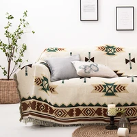 bohemian style knitting sofa throw blanket airplane travel blanket for bed living room boho decoration home decor sofa cover