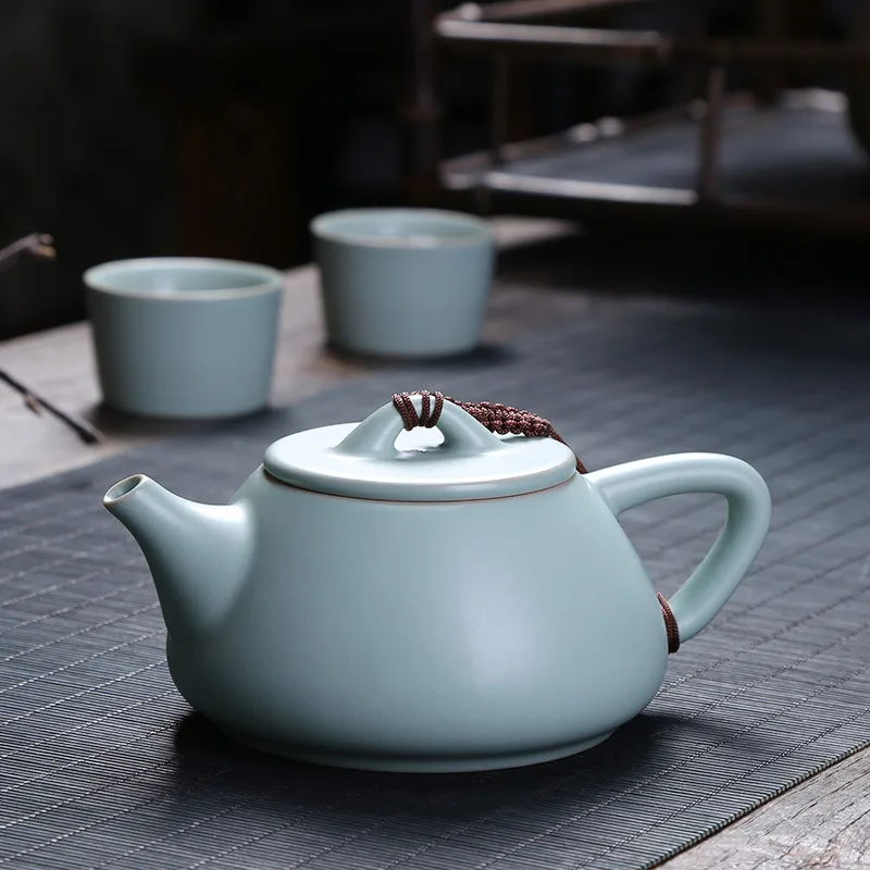 

Handmade Gracked Glaze Supportable Porcelain Kung Fu Tea Set Single Teapot Small Shipiao Teapot