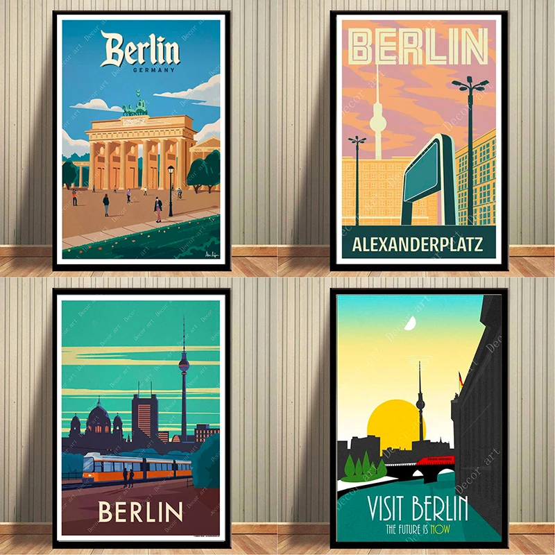 Художественные плакаты и принты на стену для путешествий в немецком стиле