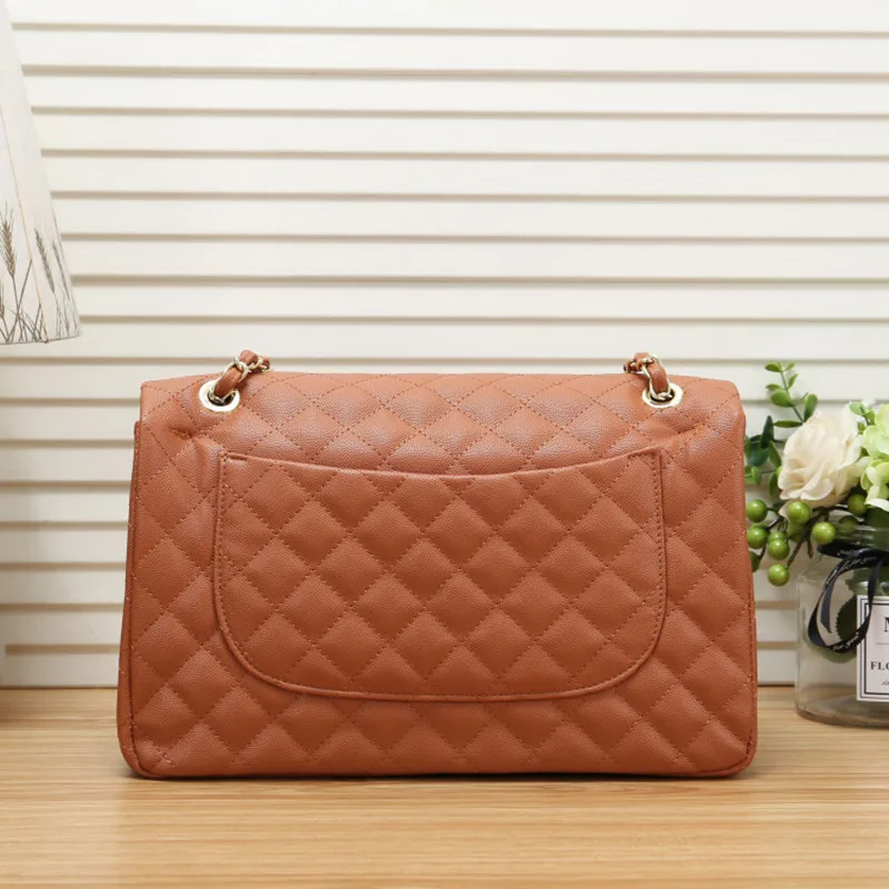 

New Fashion Classic Ladies Genuine Leather Caviar Bag Wallet With Stitched Flap Designed By Top Designer