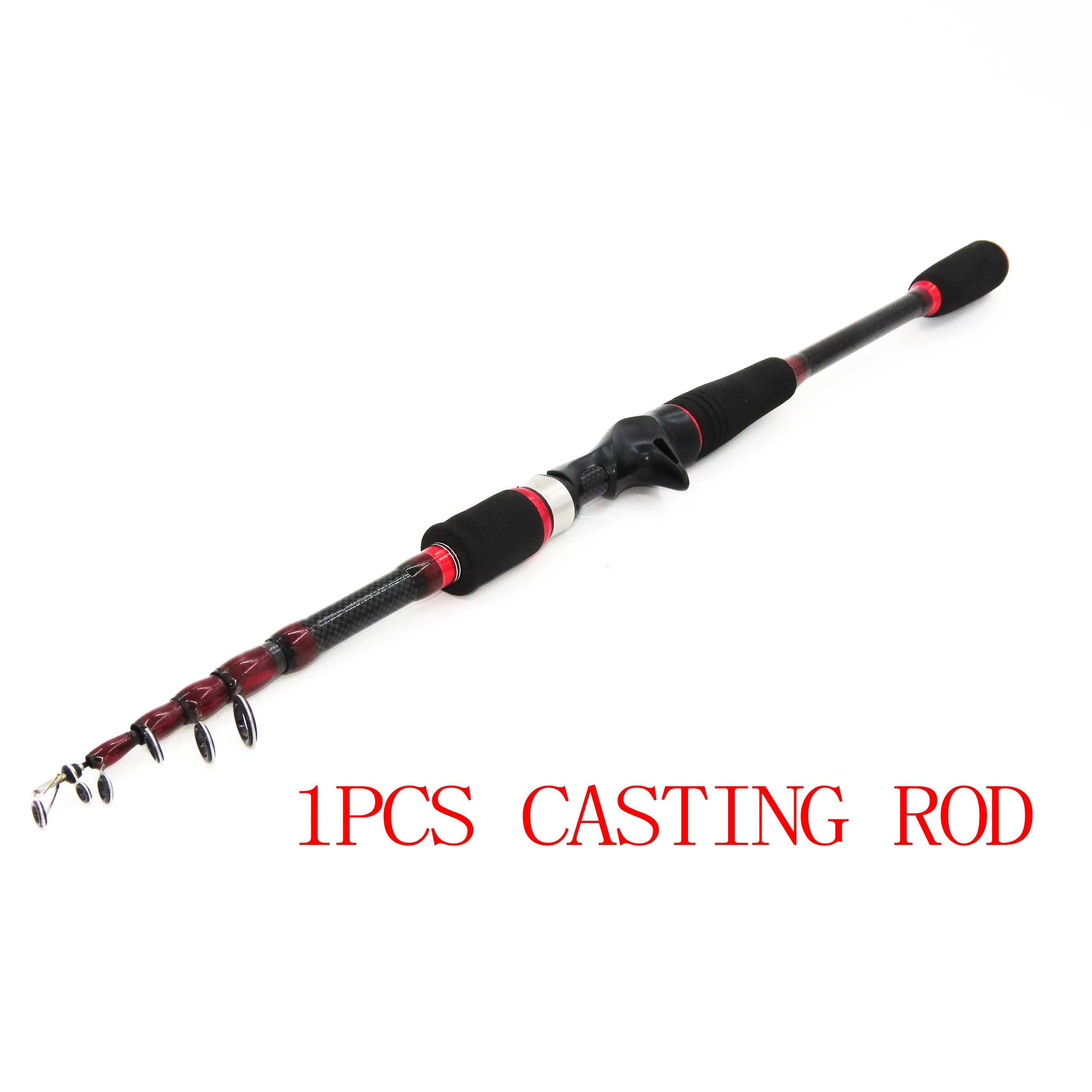 1PCS ROD Карбоновая Приманка Удочка комбо короткая жесткая палка для путешествия для бас карп Щука лодка рок Телескопическая Удочка Наживка литья Катушка - Цвет: 1PCS ROD