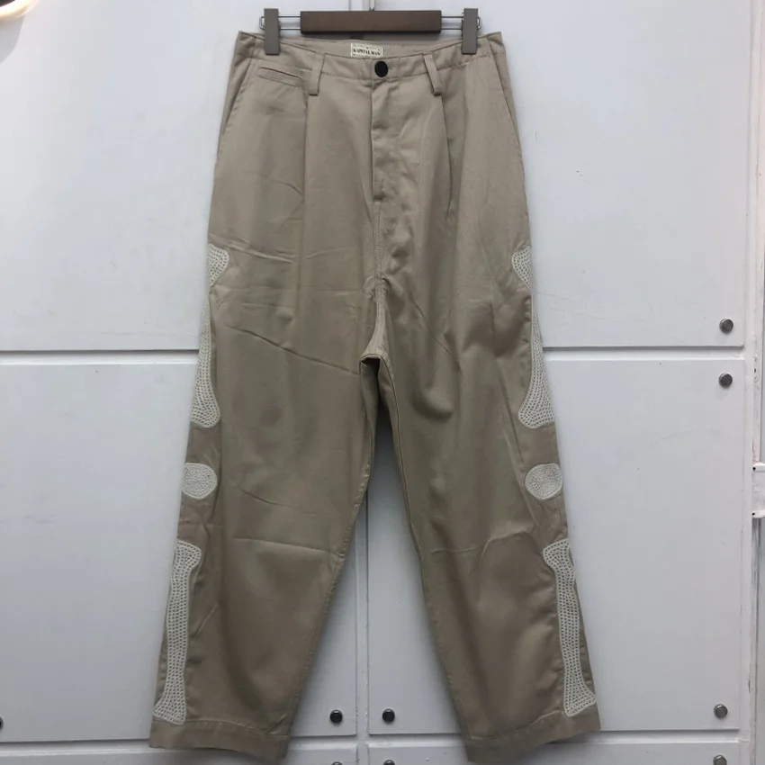 

2020fw Khaki Bone Embroidery KAPITAL Cargo Pants Men Women 1:1 High-quality Fashion Casual Denim Trousers