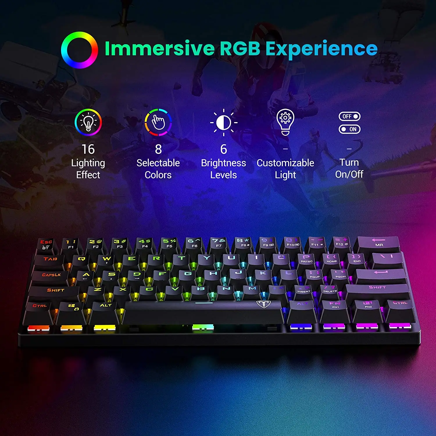 VicTsing PC356 Wired Mechanical Gaming Keyboard RGB Rainbow Rechargeable Backlit Computer Keyboards for Tablet PC FPS Gamers | Компьютеры