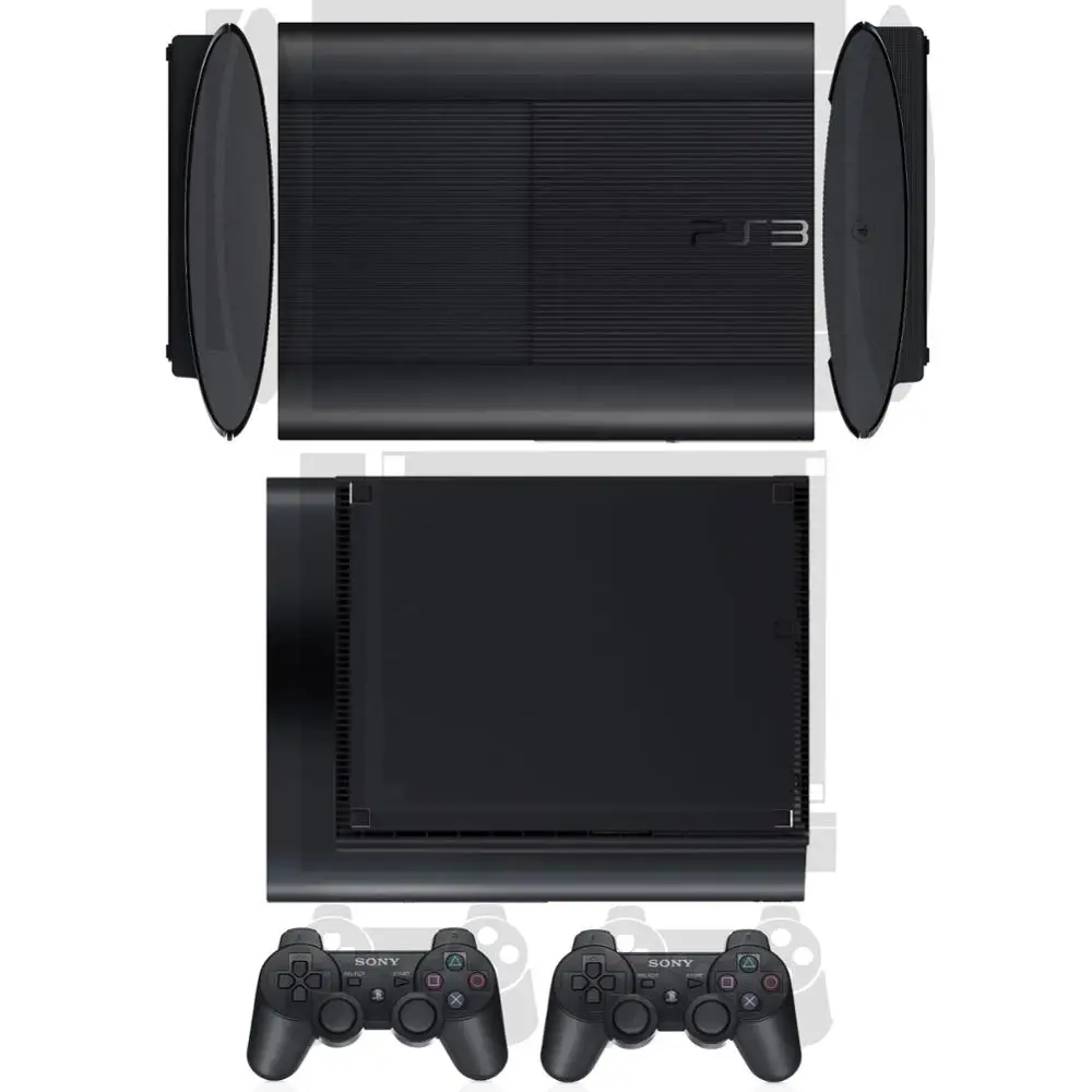 Прозрачный виниловый Защитная Наклейка для sony PS3 Super Slim 4000 и 2 контроллера Скины наклейки s